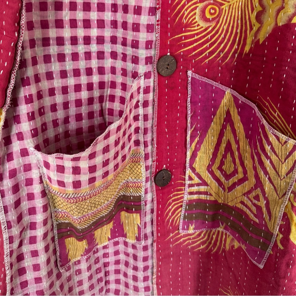 New Kantha Cotton Colorfull Patchwork Jacket - Picture 6 of 6